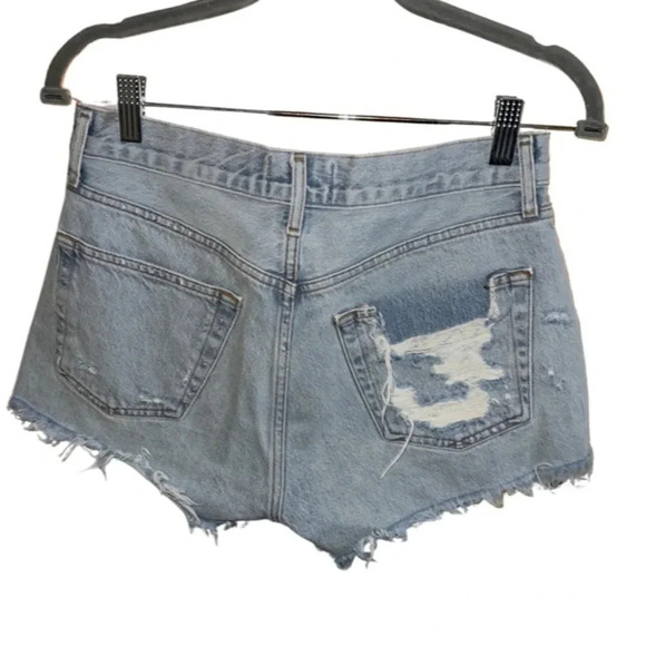Agolde Parker Frayed Light Wash Jean Shorts Size 26 - Picture 4 of 5